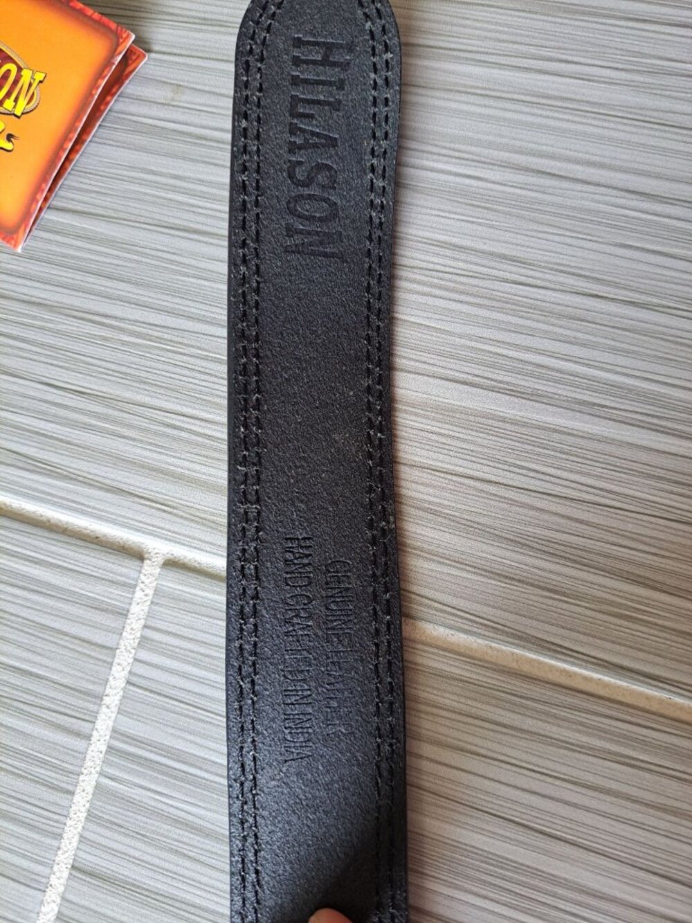 New Size 52 Hilason Western Leather Belt Handcrafted Black Multicolor Diamond Me - Picture 8 of 10